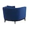 Armen Living Melange Blue Velvet Upholstered Accent Chair with Black Wood Base LCMG1BLUE - alternate 3